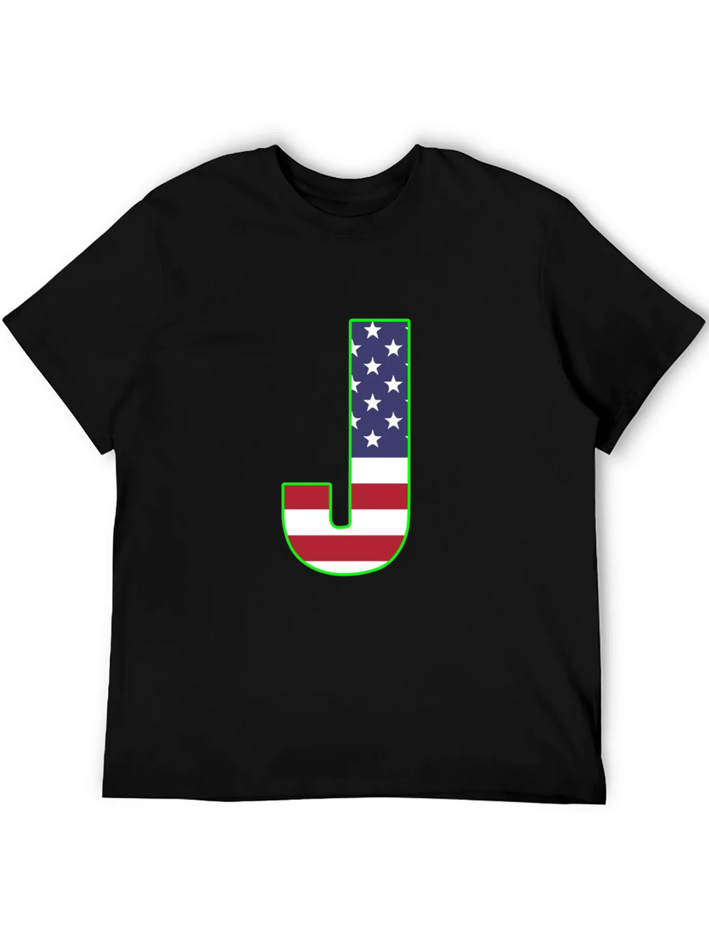 Letter J USA Flag Graphic T-Shirt