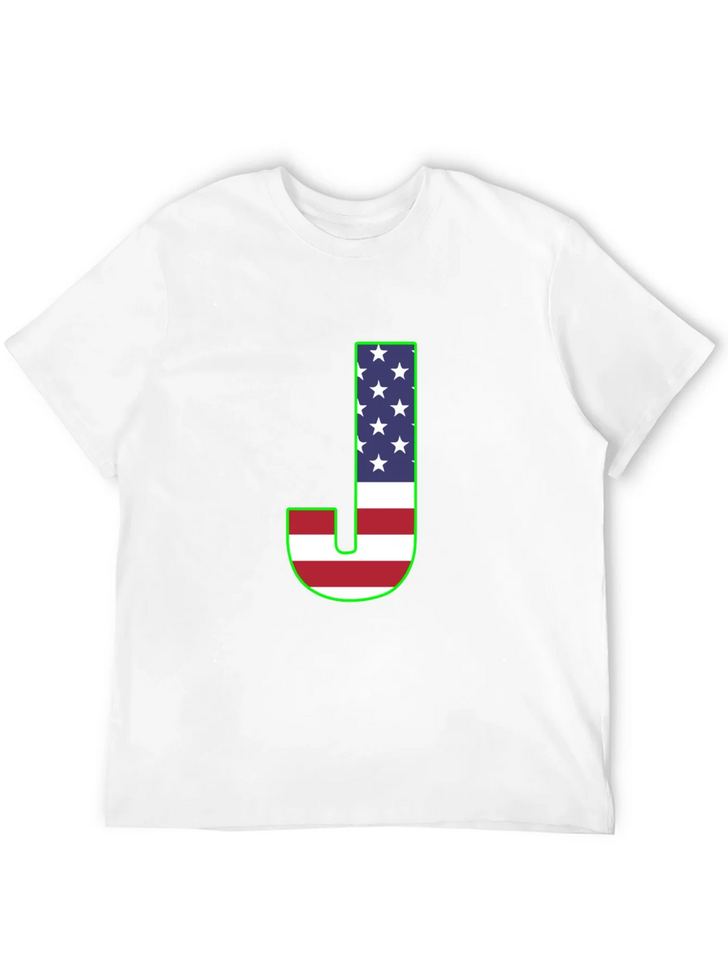 Letter J USA Flag Graphic T-Shirt