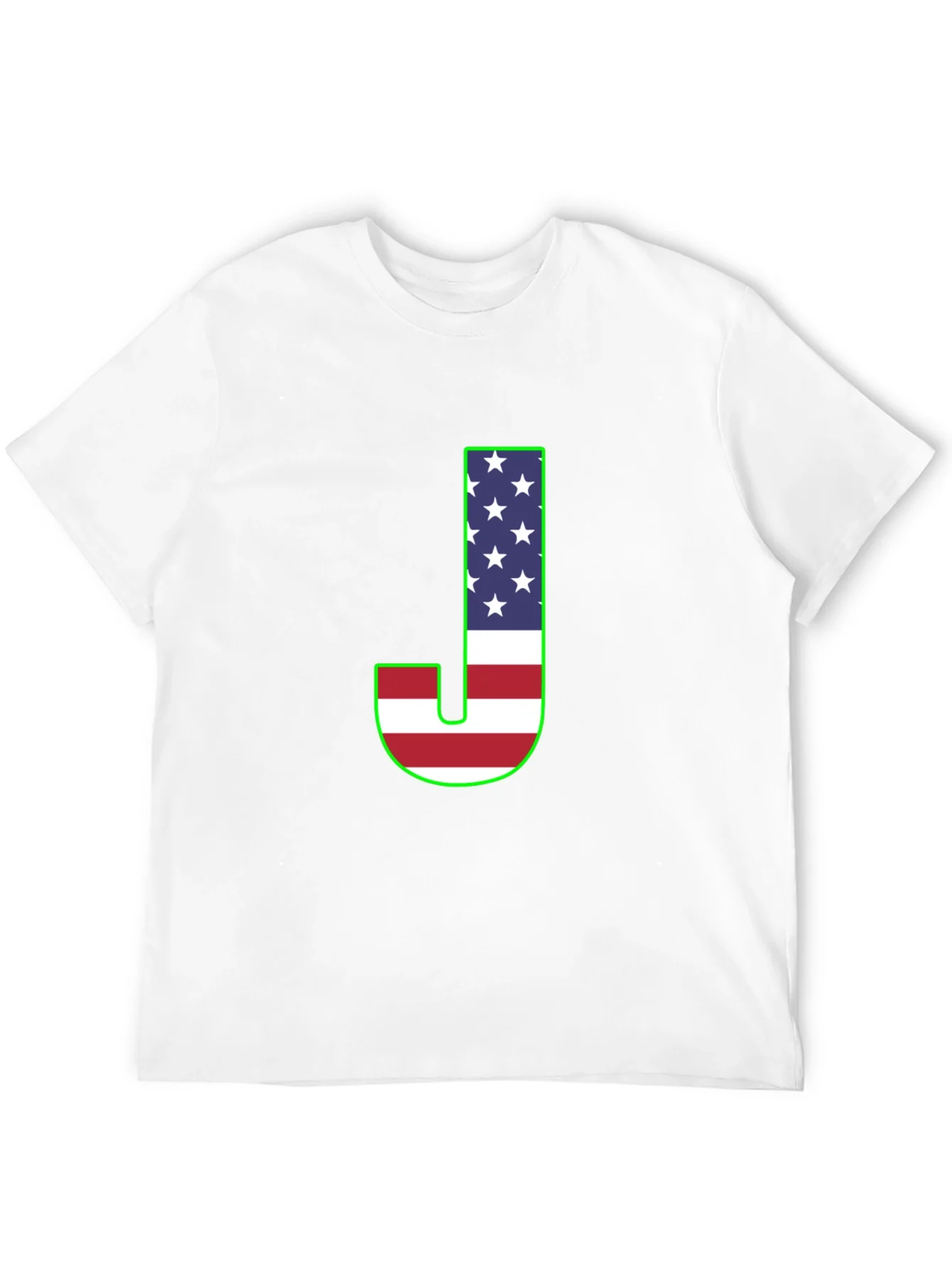 Letter J USA Flag Graphic T-Shirt
