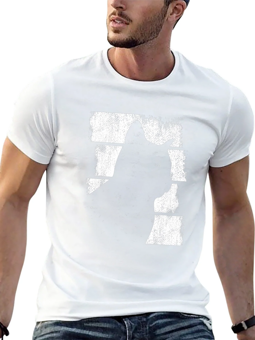 Cool Cat Silhouette Graphic Tee - Black