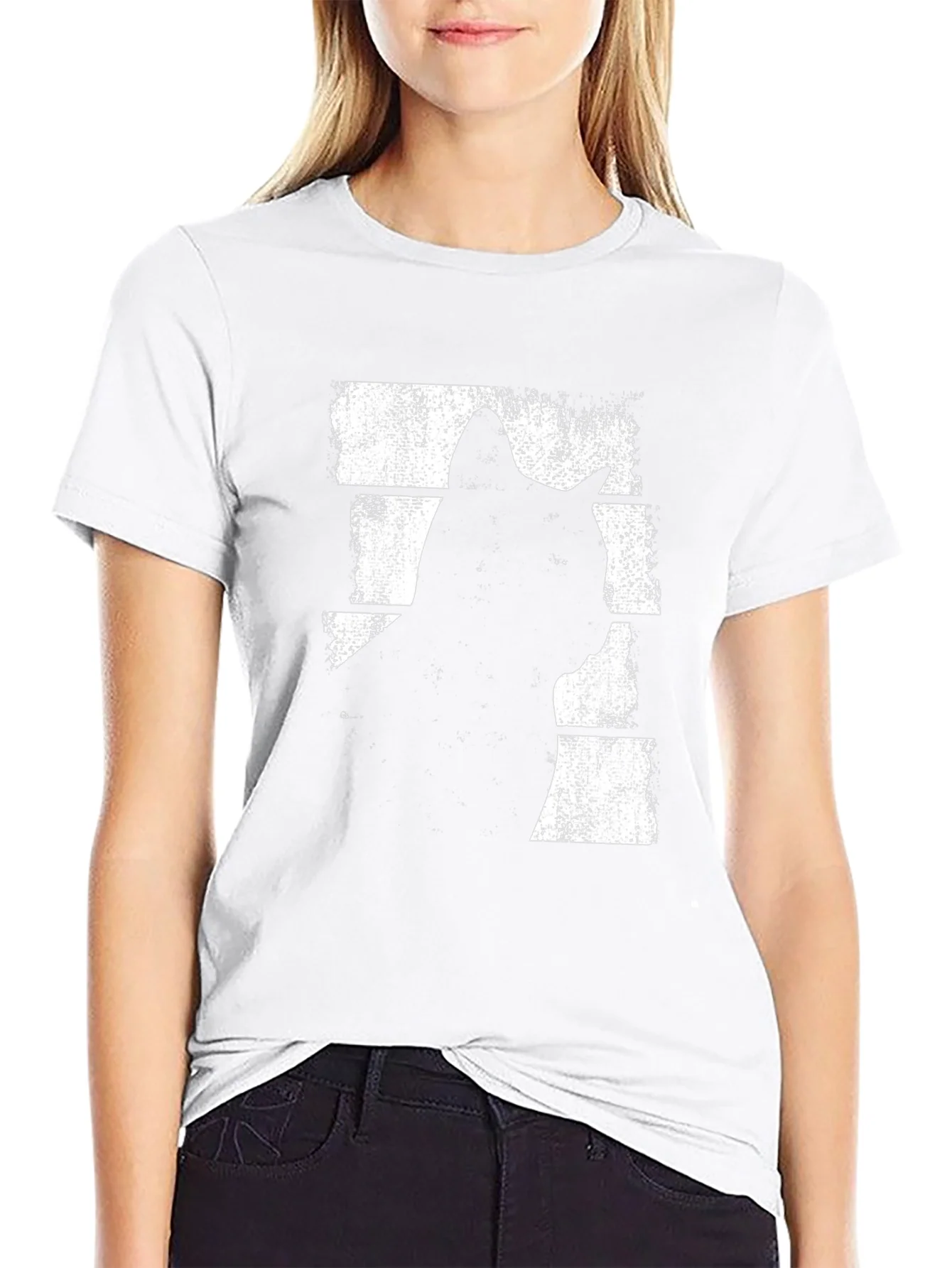 Cool Cat Silhouette Graphic Tee - Black