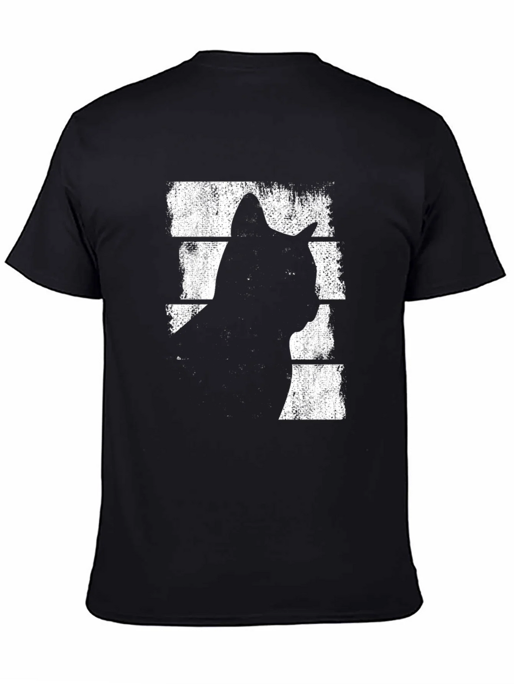 Cool Cat Silhouette Graphic Tee - Black