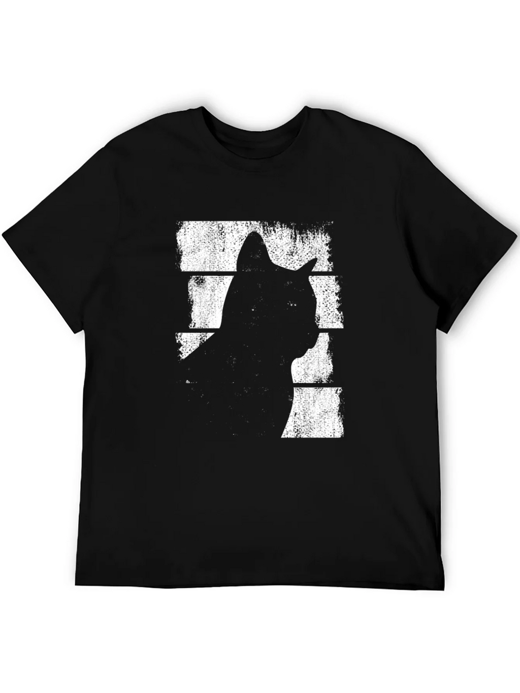 Cool Cat Silhouette Graphic Tee - Black