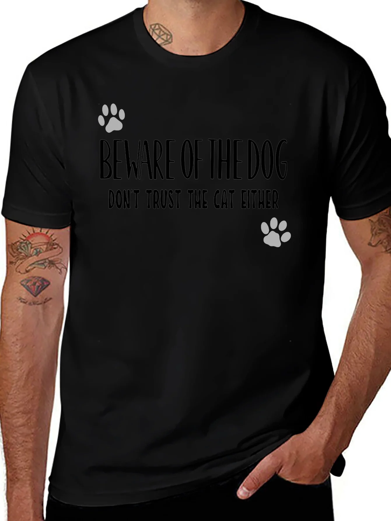 Beware of Dog Funny Graphic Tee