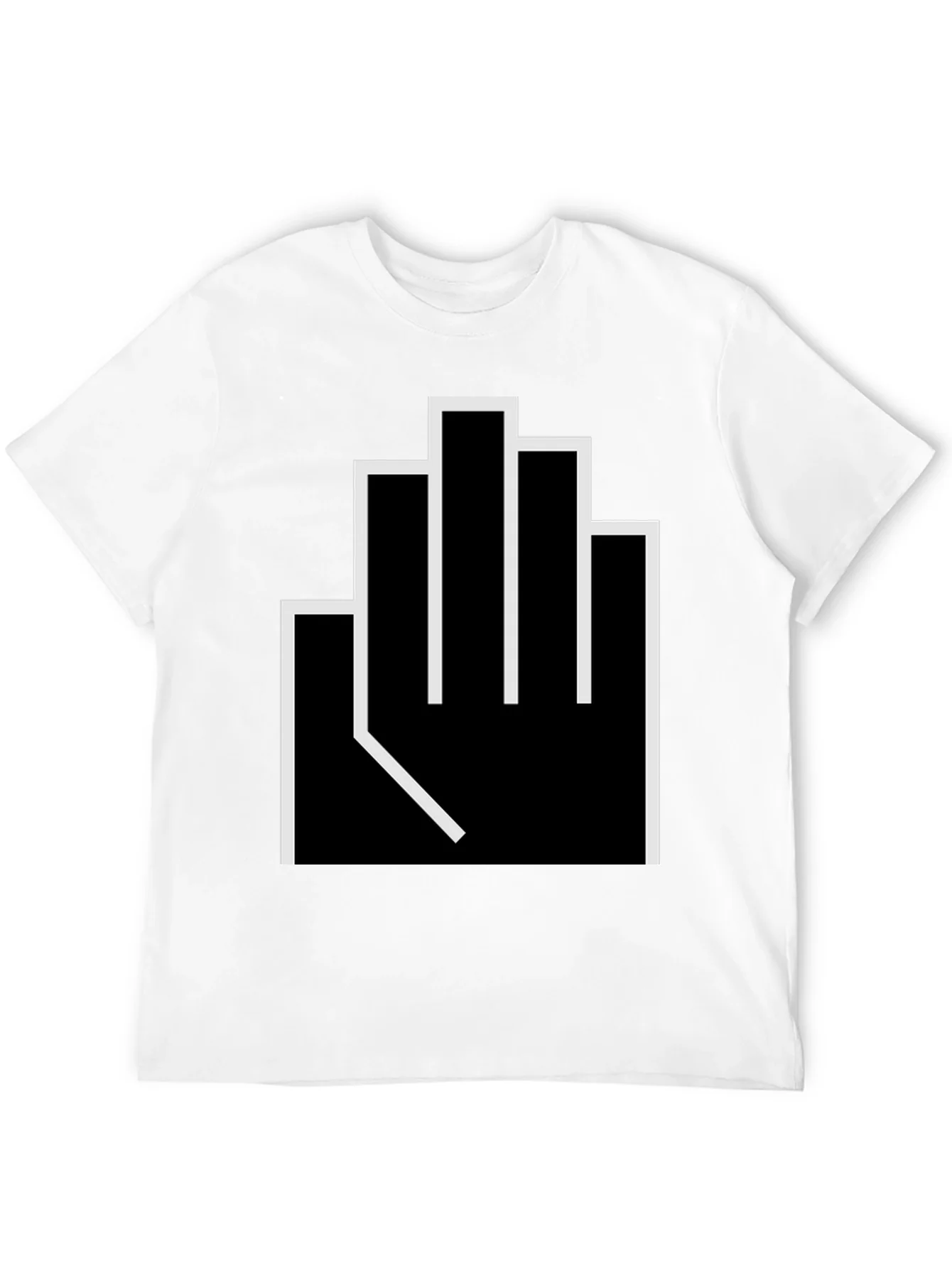 Geometric Middle Finger Graphic T-Shirt