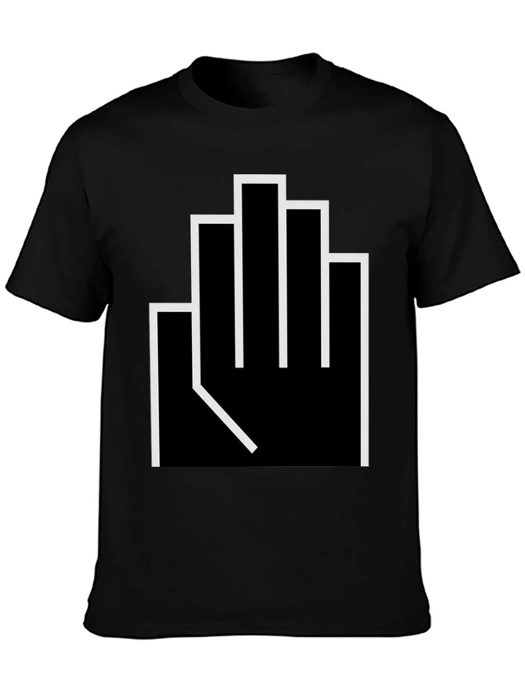 Geometric Middle Finger Graphic T-Shirt