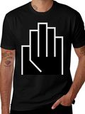 Geometric Middle Finger Graphic T-Shirt