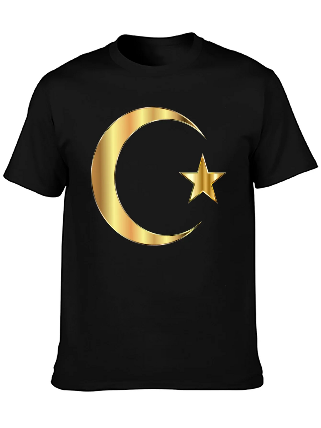 Islamic Crescent Star Graphic Tee - Black