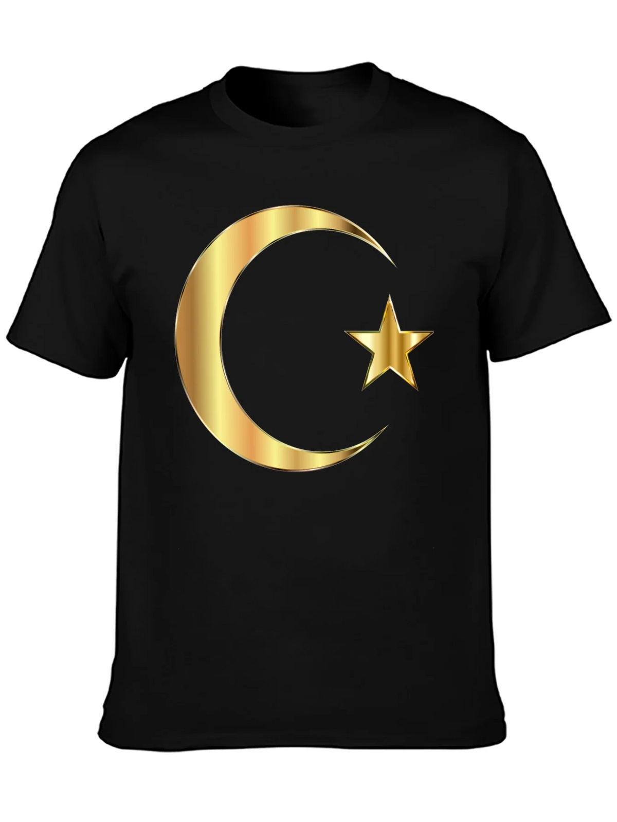 Islamic Crescent Star Graphic Tee - Black