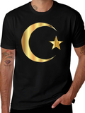 Islamic Crescent Star Graphic Tee - Black
