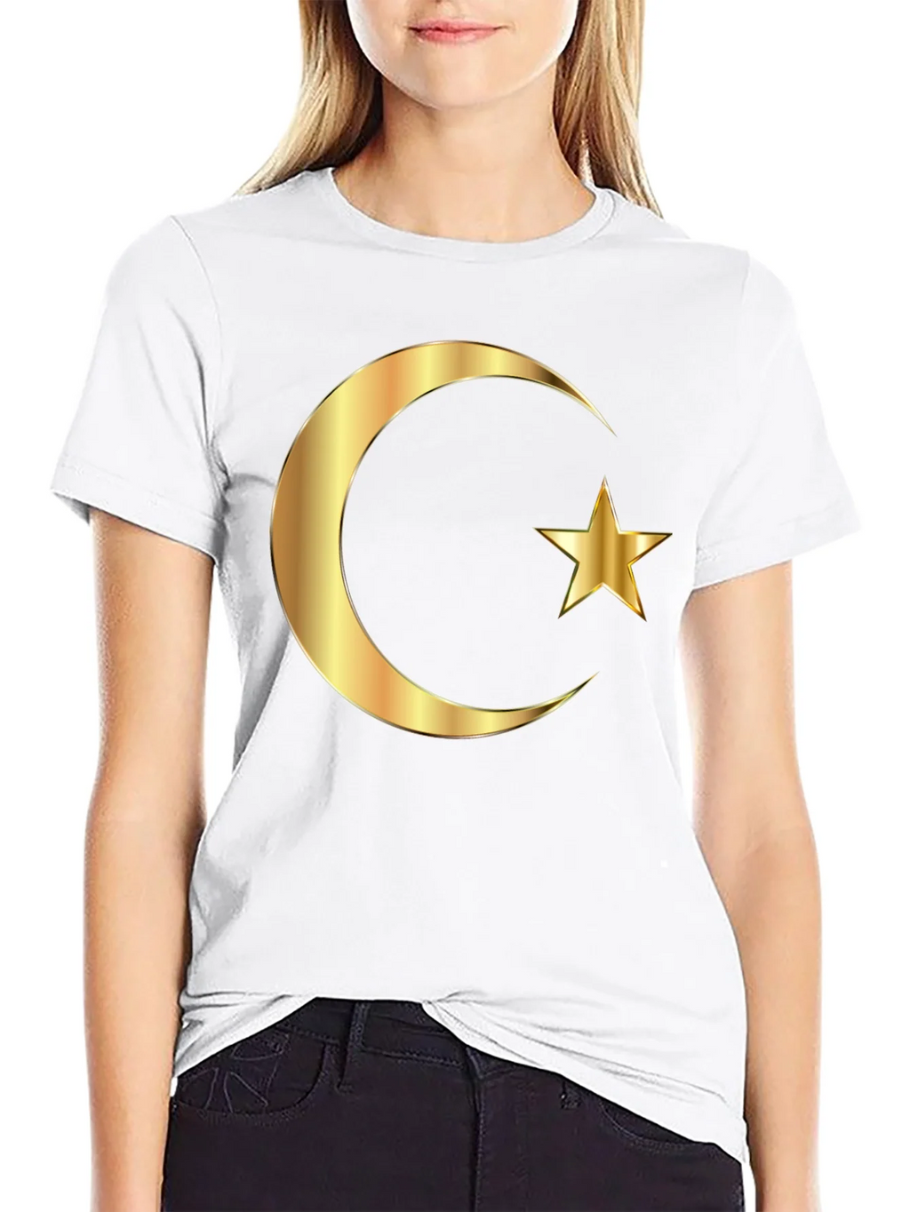 Islamic Crescent Star Graphic Tee - Black