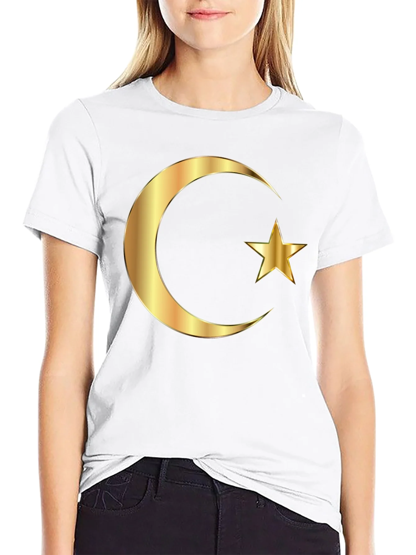 Islamic Crescent Star Graphic Tee - Black