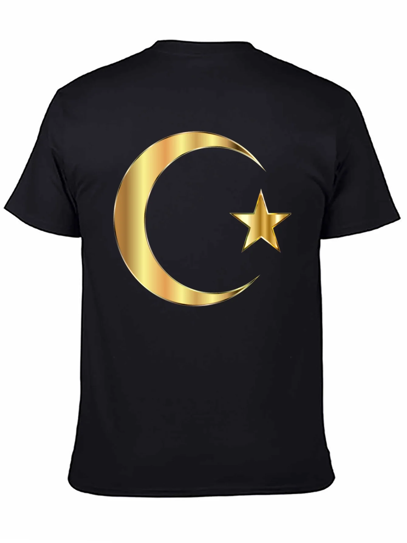 Islamic Crescent Star Graphic Tee - Black