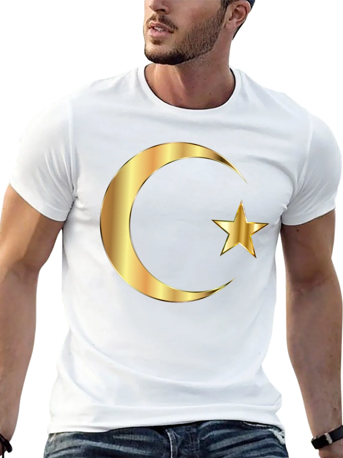 Islamic Crescent Star Graphic Tee - Black