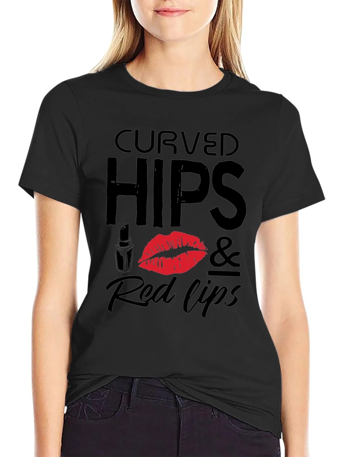 Curved Hips & Red Lips Graphic Tee