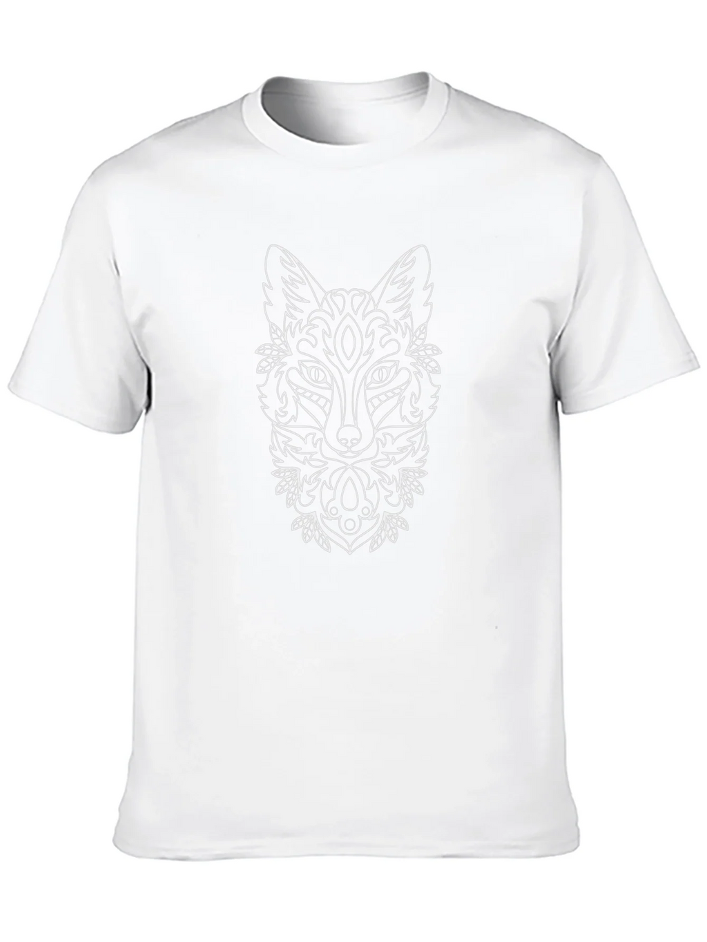 Fox Mandala Graphic Print Black T-Shirt