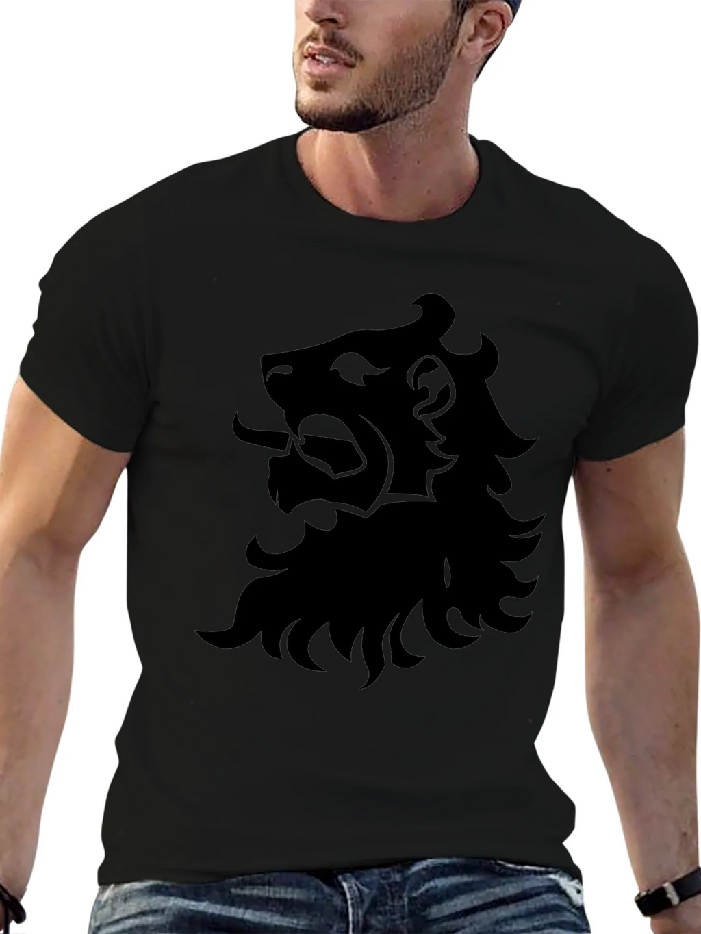 Black Lion Graphic T-Shirt - Bold Design