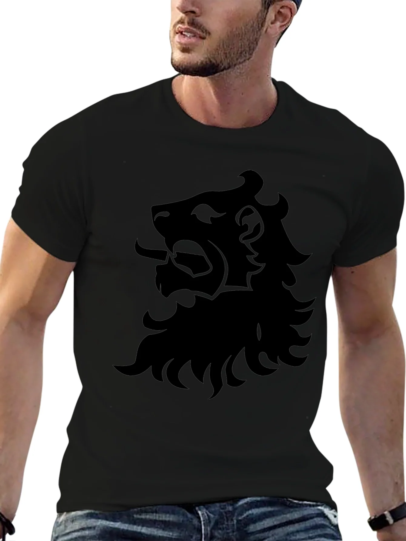 Black Lion Graphic T-Shirt - Bold Design