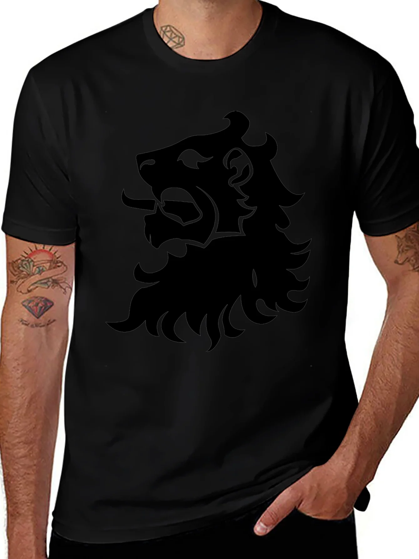 Black Lion Graphic T-Shirt - Bold Design