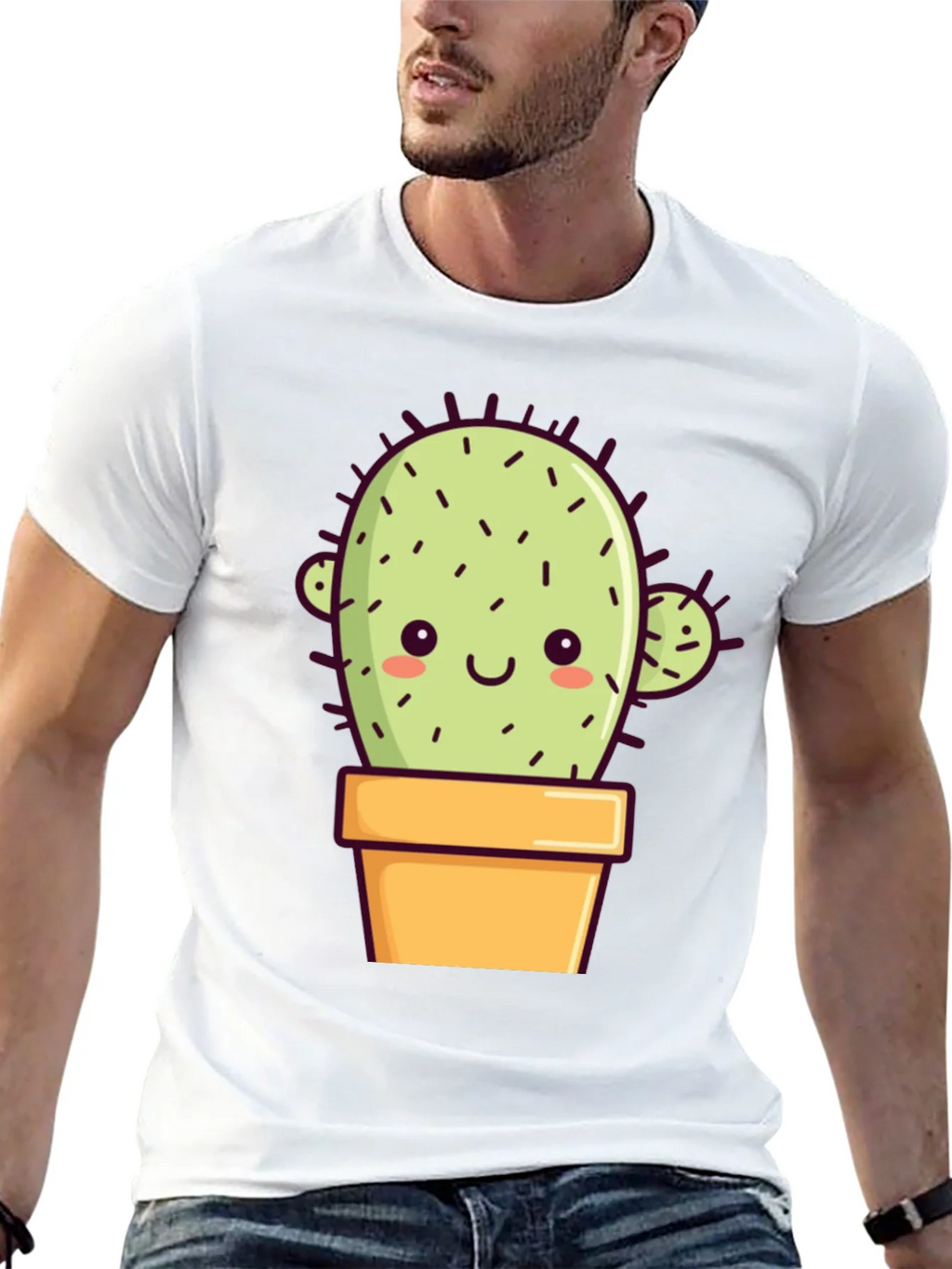 Cute Cactus T-Shirt - Black Cotton Tee