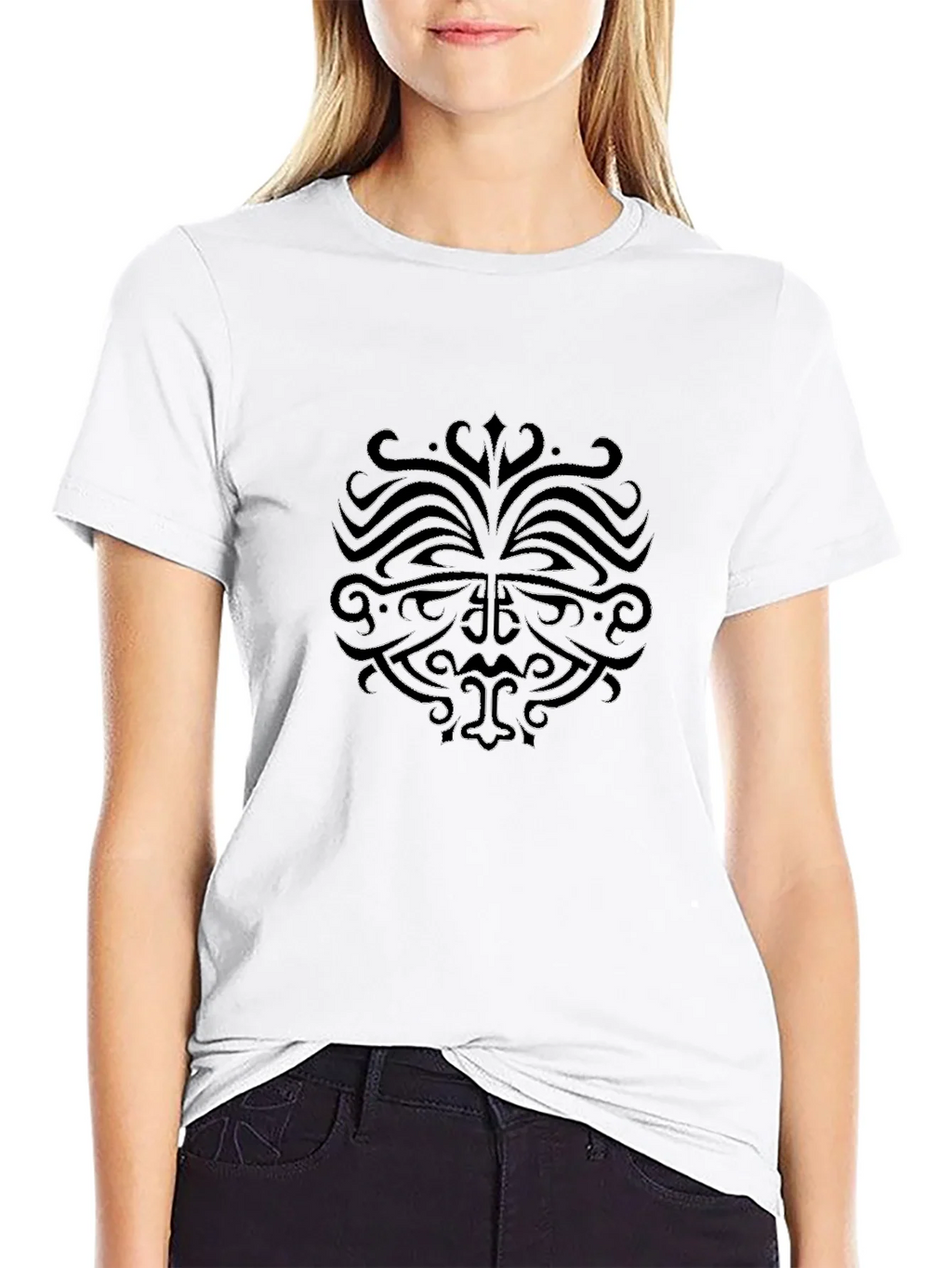 Black T-Shirt with Tribal Inspired Design