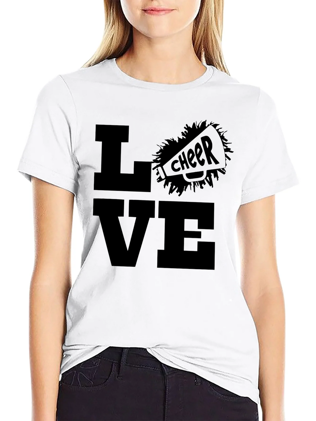 Love Cheer T-Shirt - Black Graphic Tee