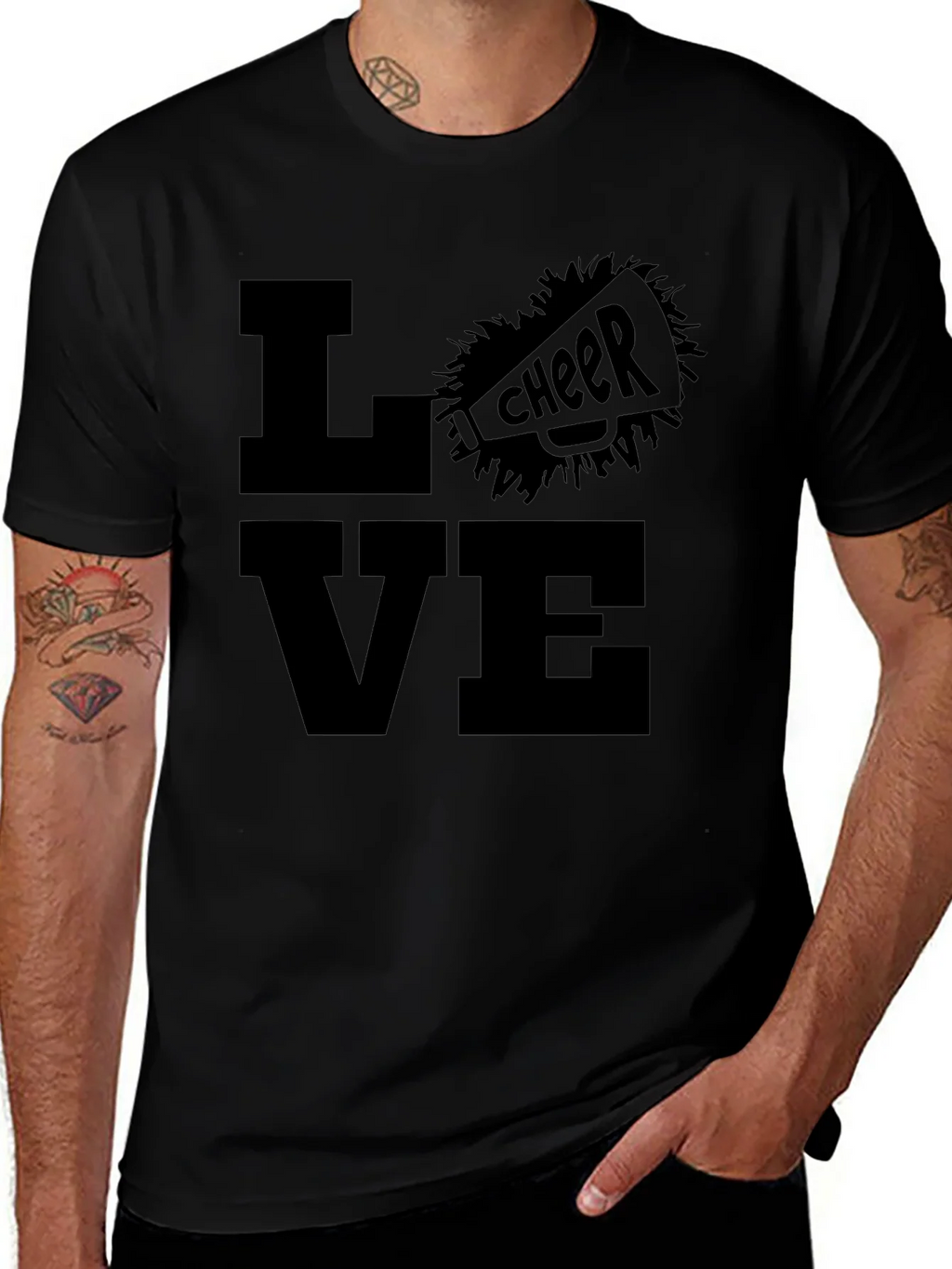 Love Cheer T-Shirt - Black Graphic Tee