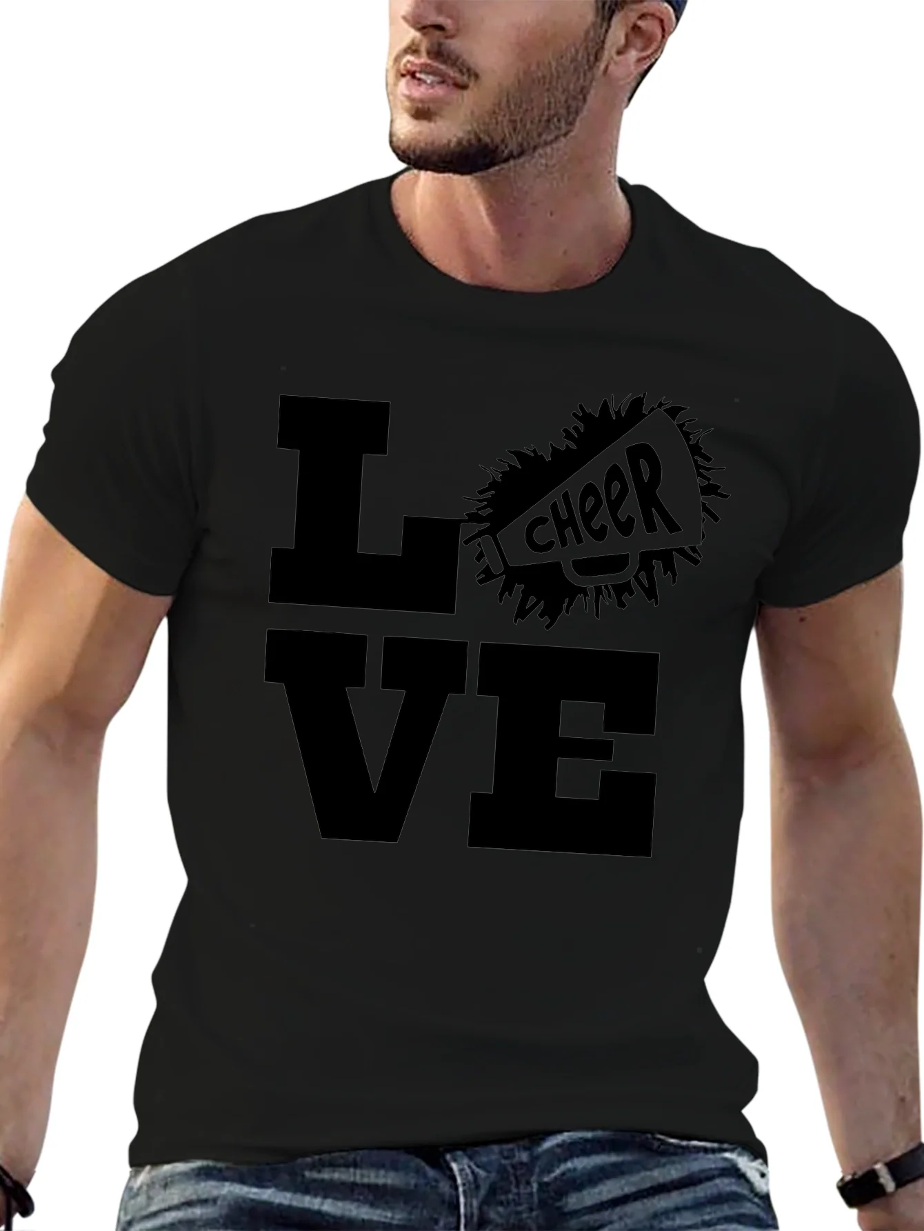 Love Cheer T-Shirt - Black Graphic Tee