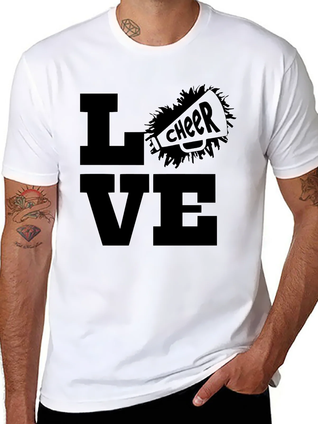 Love Cheer T-Shirt - Black Graphic Tee