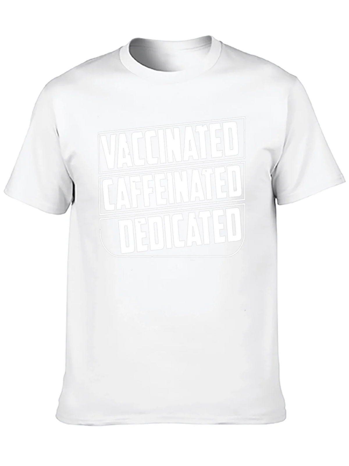 Vaccinated Caffeinated Dedicated Graphic T-Shirt