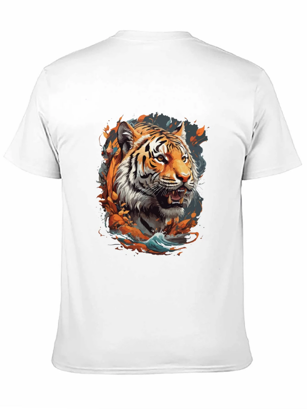 Tiger Graphic Print Crew Neck T-Shirt