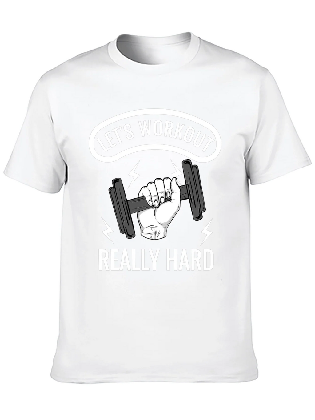 Lets Workout Really Hard Black Graphic T-Shirt