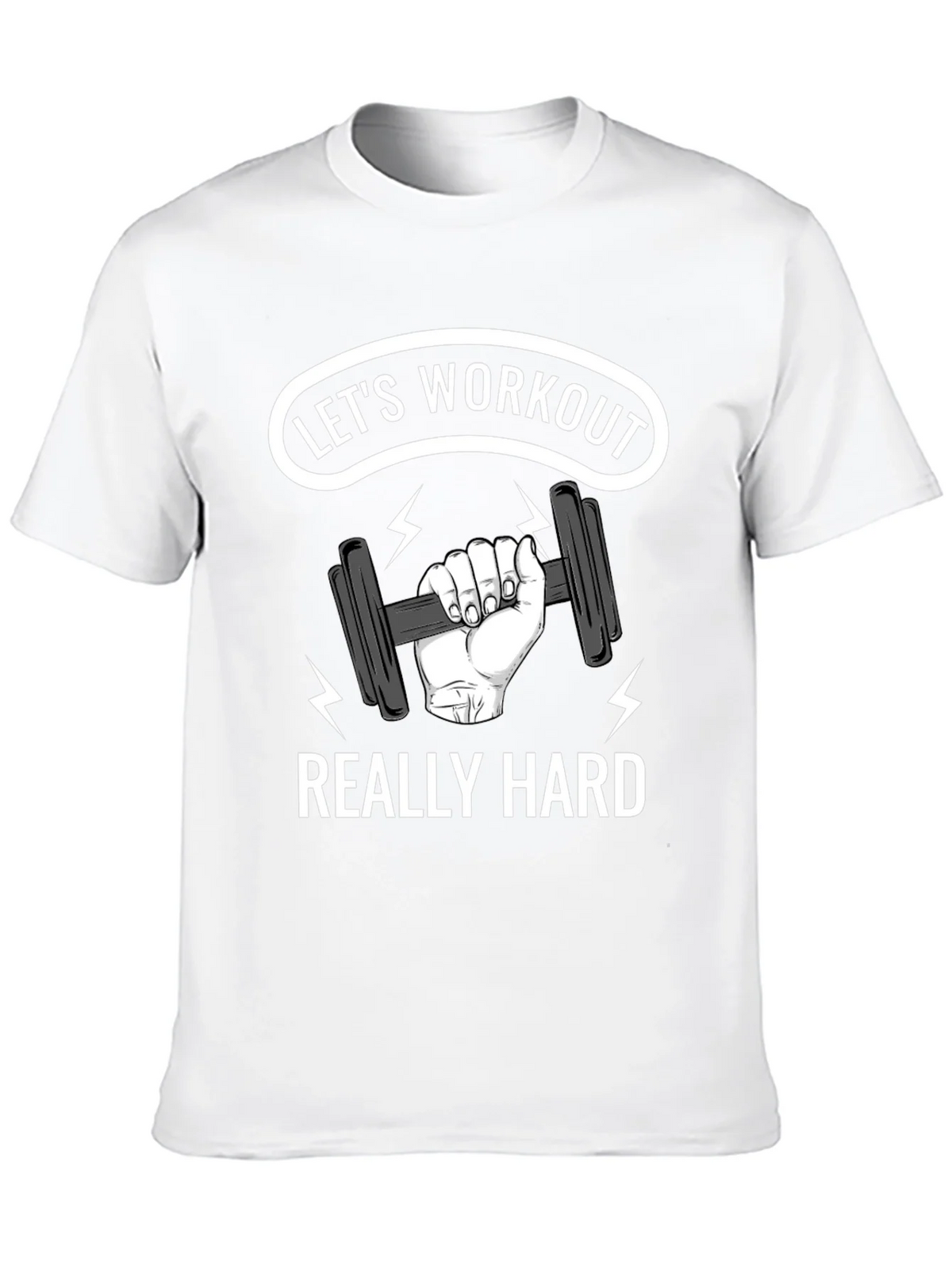 Lets Workout Really Hard Black Graphic T-Shirt