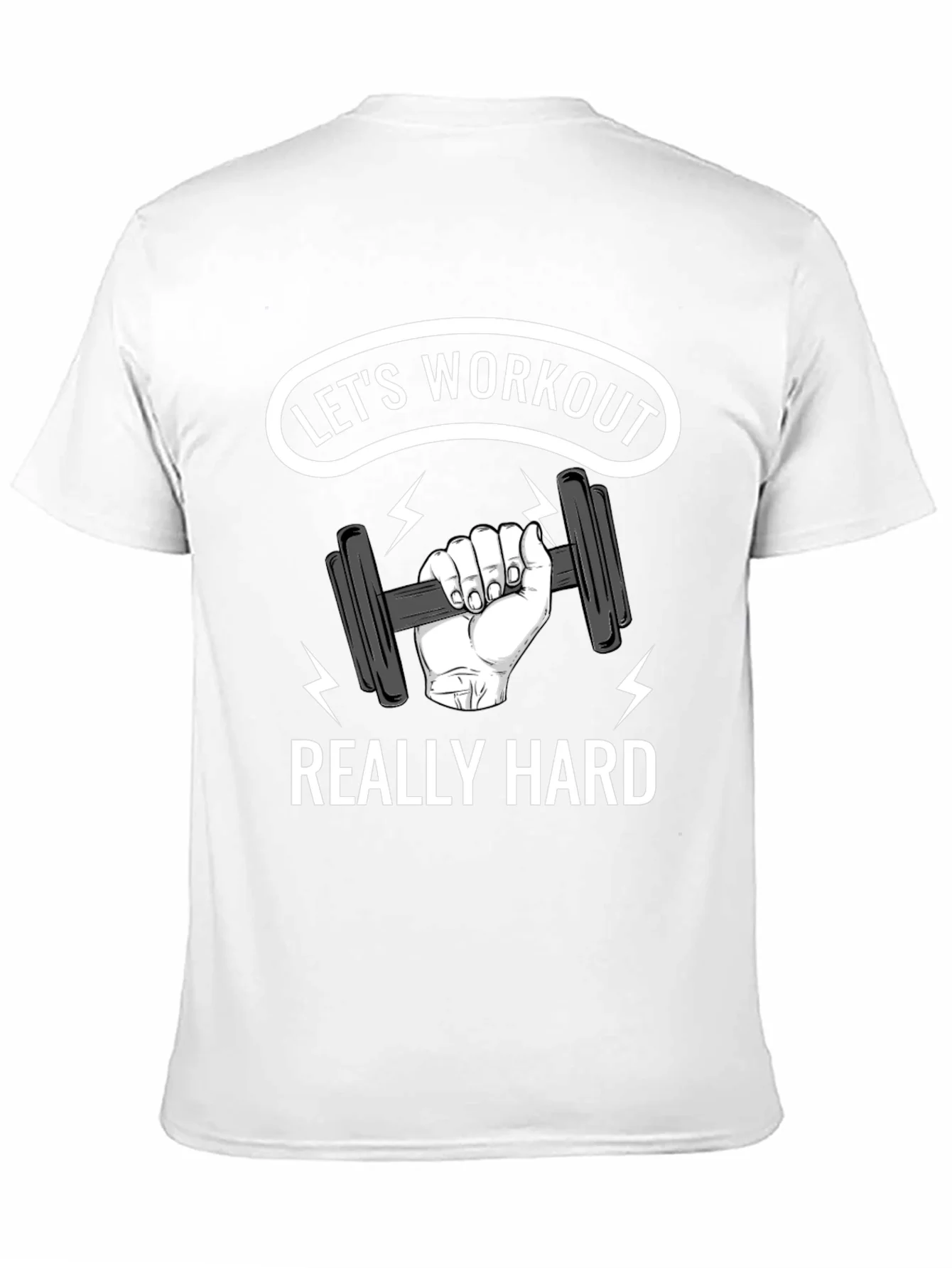 Lets Workout Really Hard Black Graphic T-Shirt