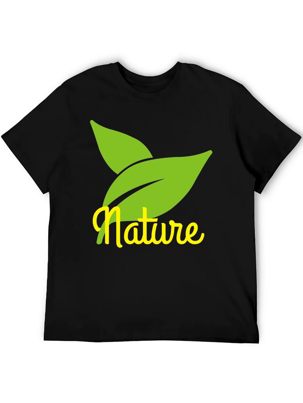 Nature Leaves Graphic Black T-Shirt