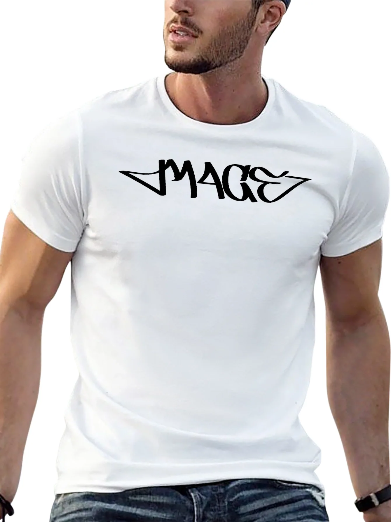 MAGE Black Graphic Tee - Casual Style