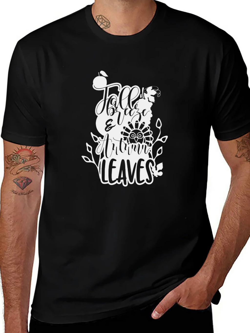 Fall Breeze Autumn Leaves Graphic Tee