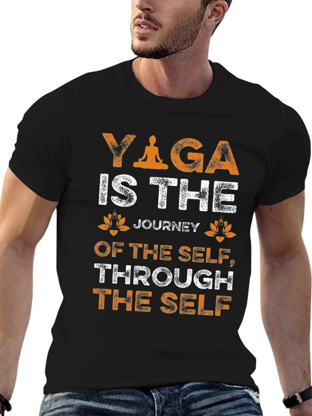Yoga Journey T-Shirt - Self Through Self Black Tee