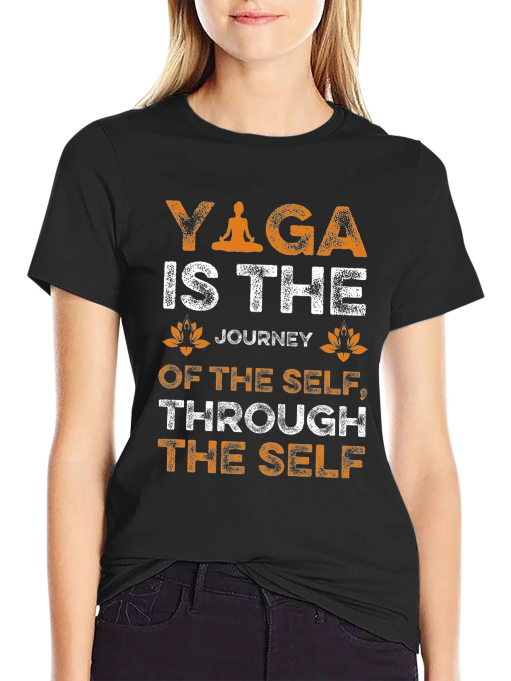 Yoga Journey T-Shirt - Self Through Self Black Tee