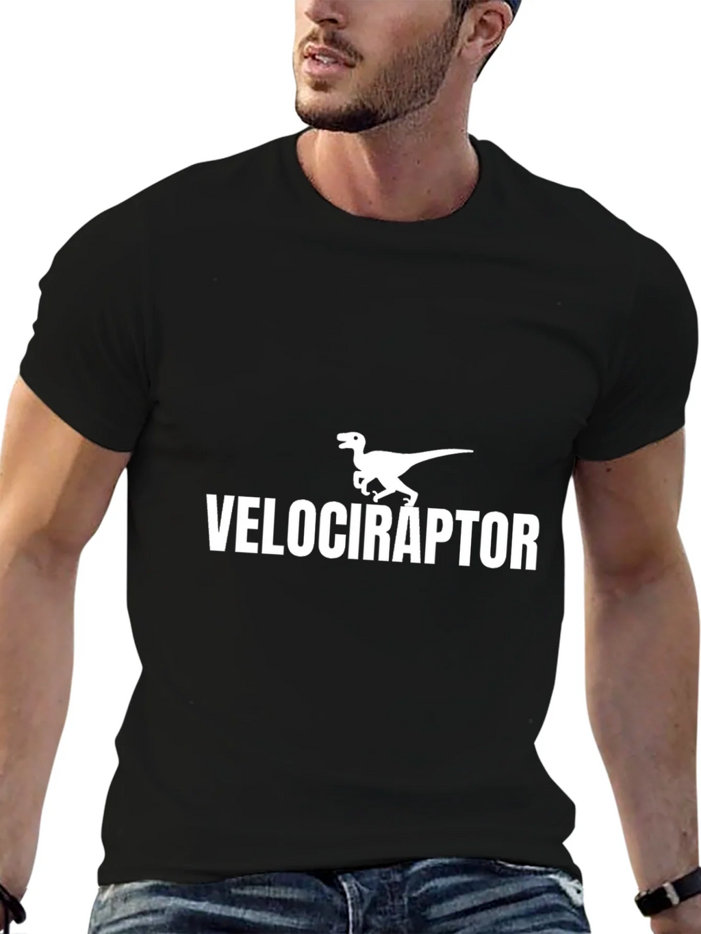 Velociraptor Dinosaur Graphic T-Shirt
