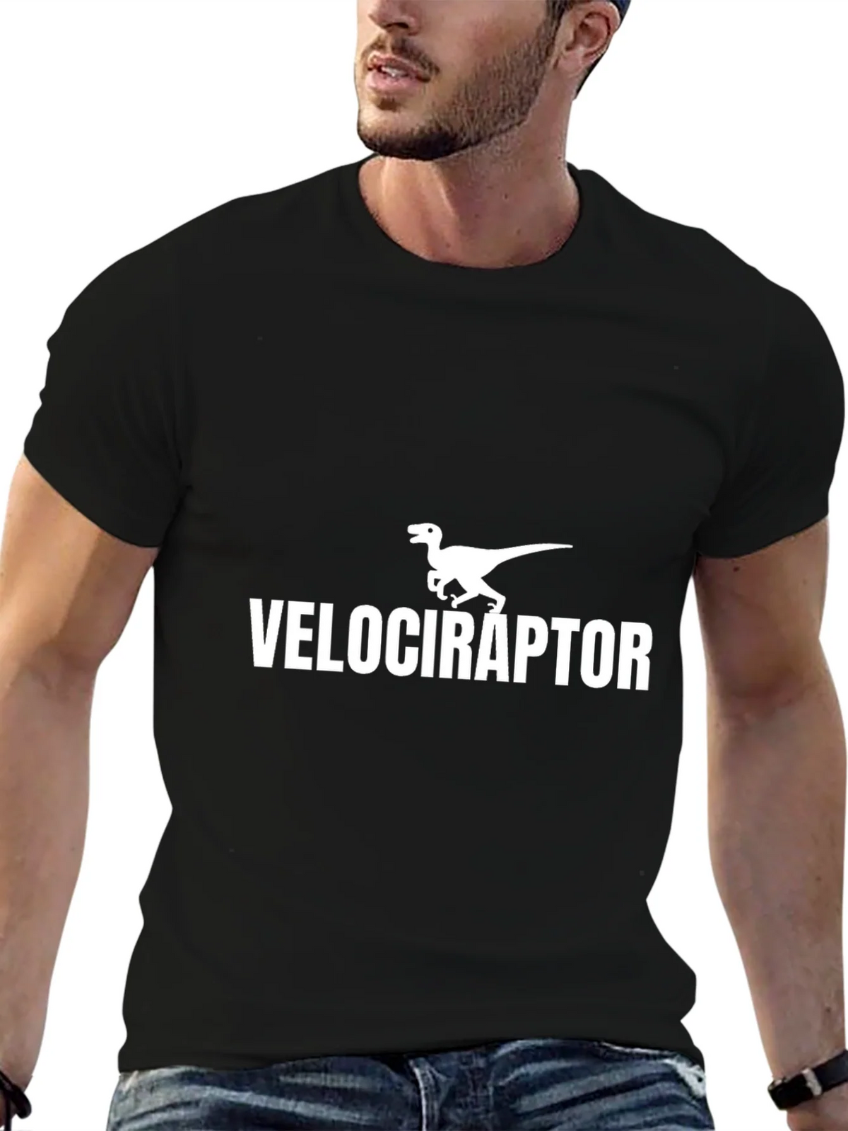 Velociraptor Dinosaur Graphic T-Shirt