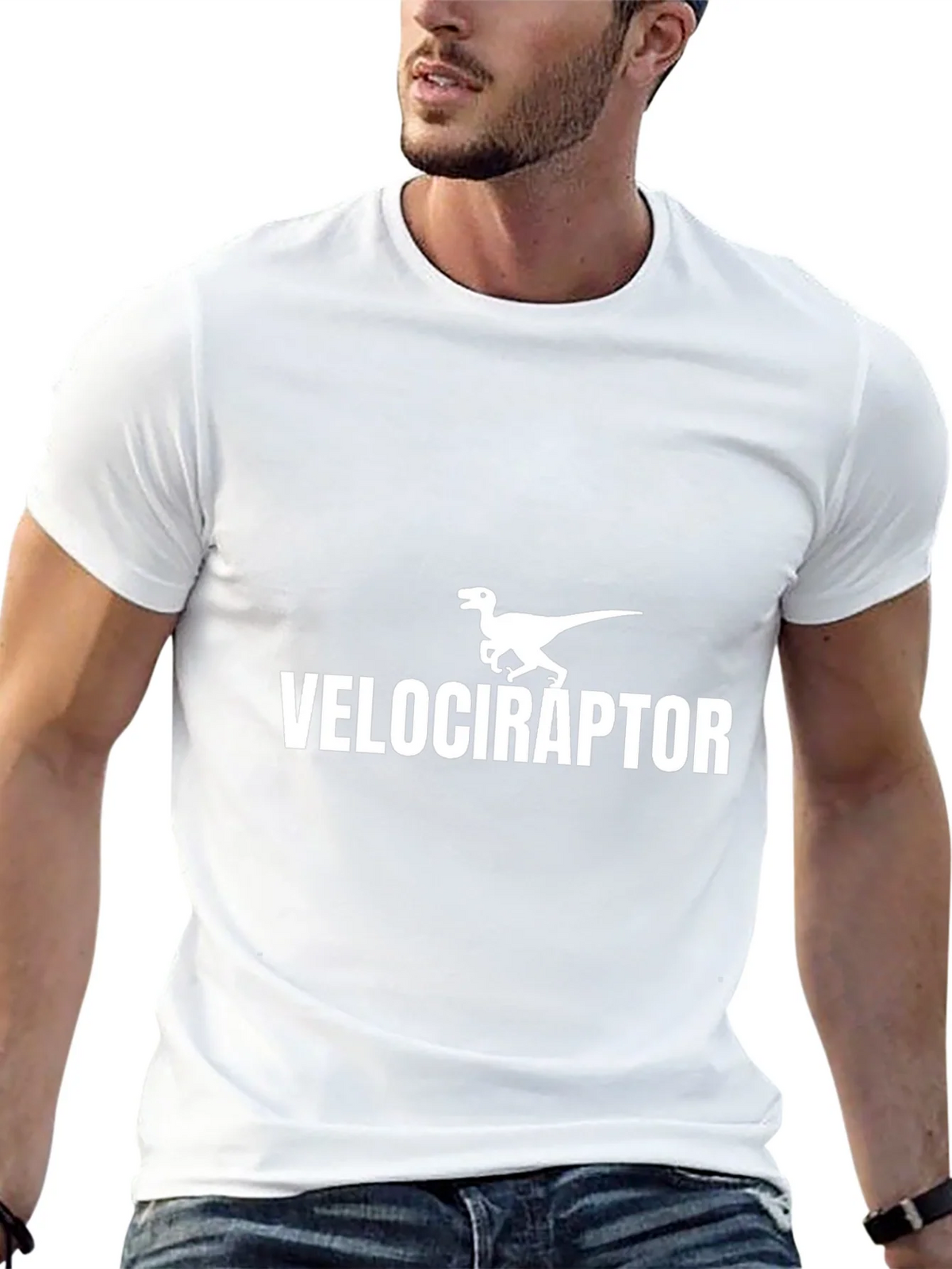 Velociraptor Dinosaur Graphic T-Shirt