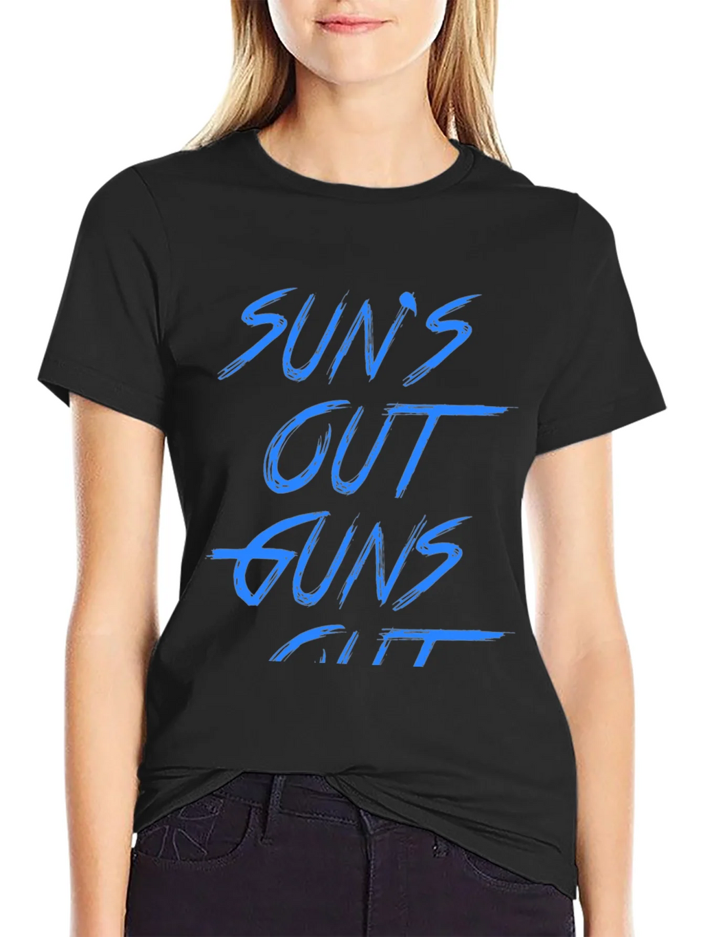 Suns Out Guns Out Black Graphic Tee