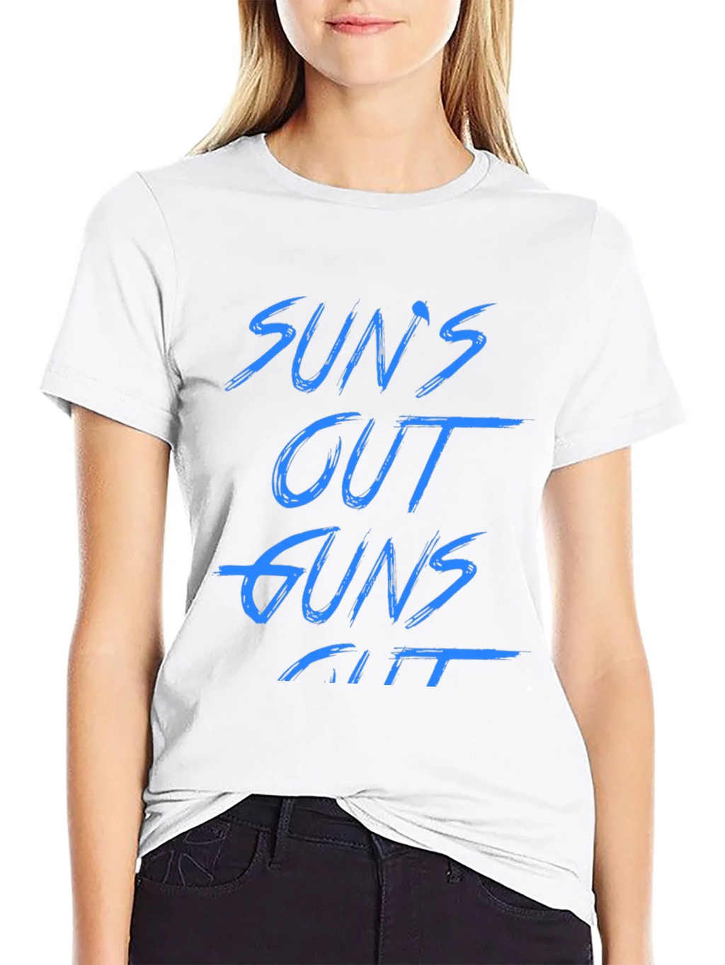 Suns Out Guns Out Black Graphic Tee