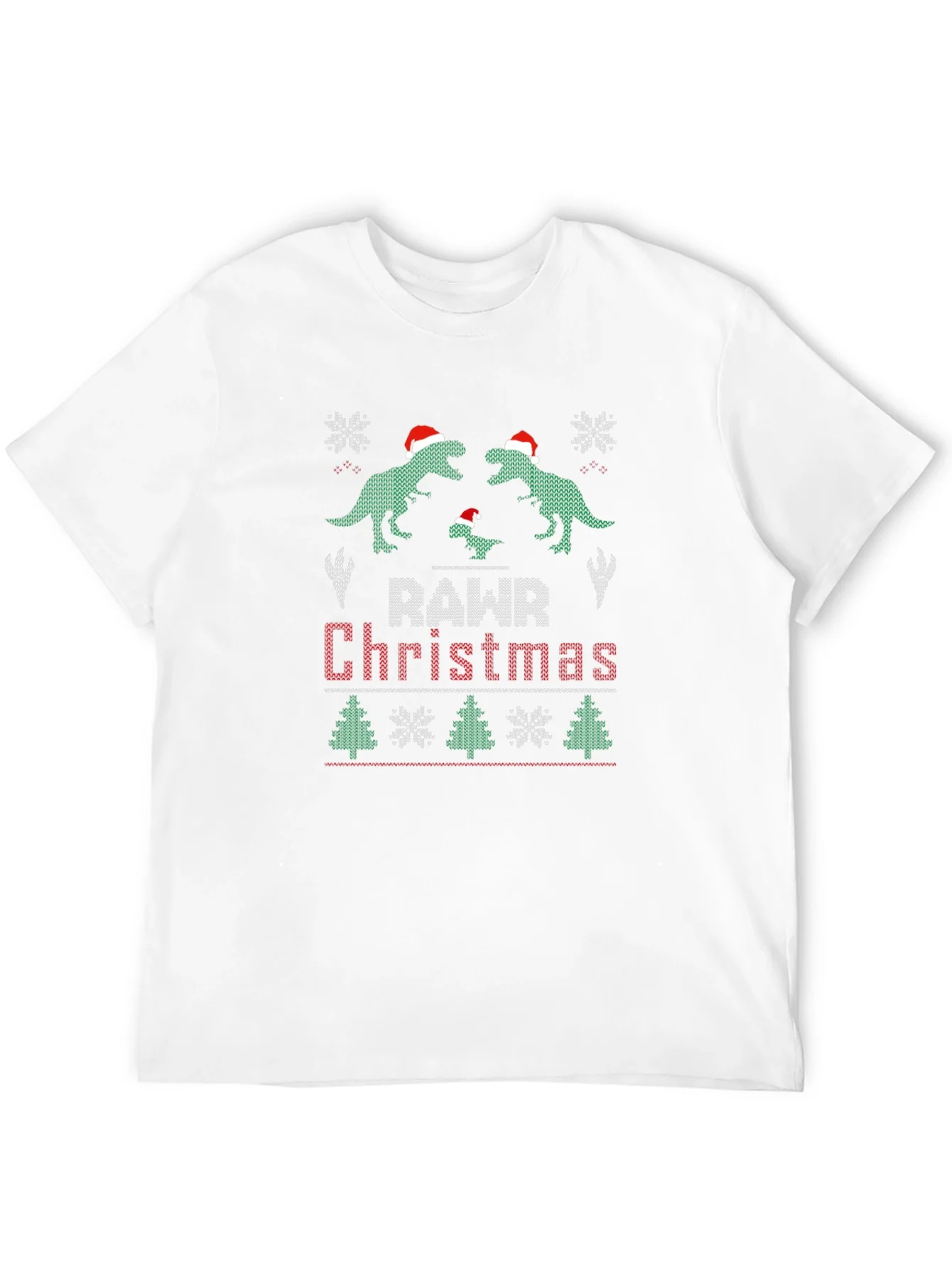 Rawr Christmas Dinosaur Ugly Sweater T-Shirt