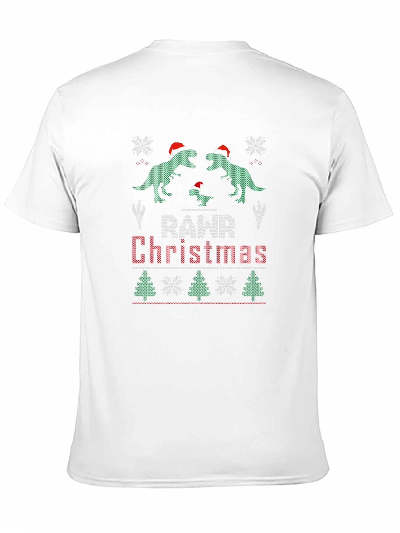 Rawr Christmas Dinosaur Ugly Sweater T-Shirt