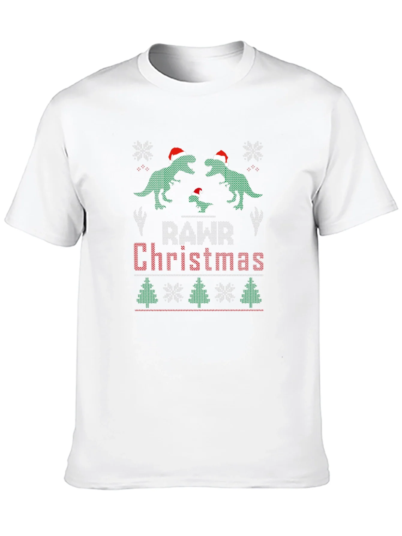 Rawr Christmas Dinosaur Ugly Sweater T-Shirt