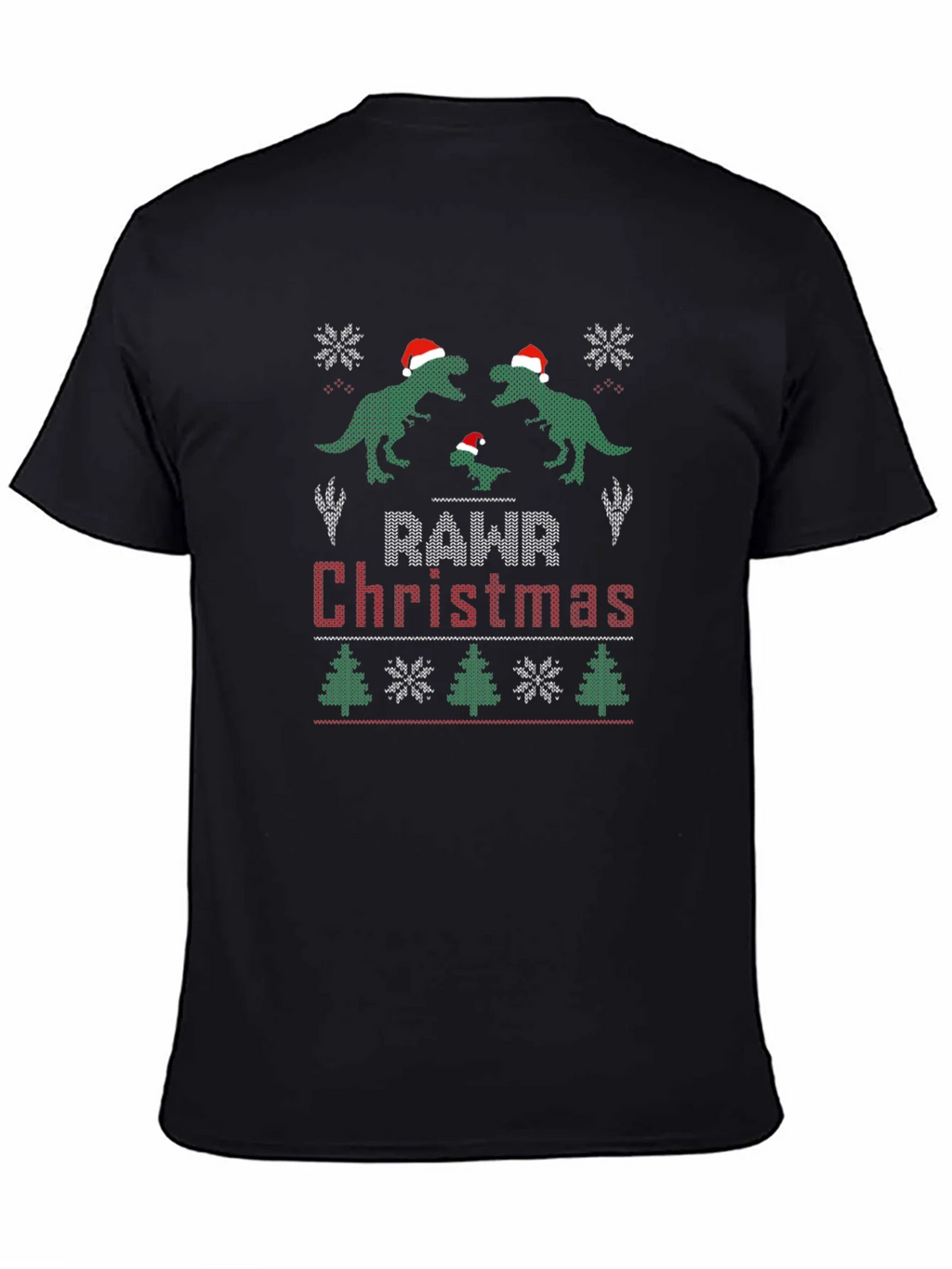 Rawr Christmas Dinosaur Ugly Sweater T-Shirt