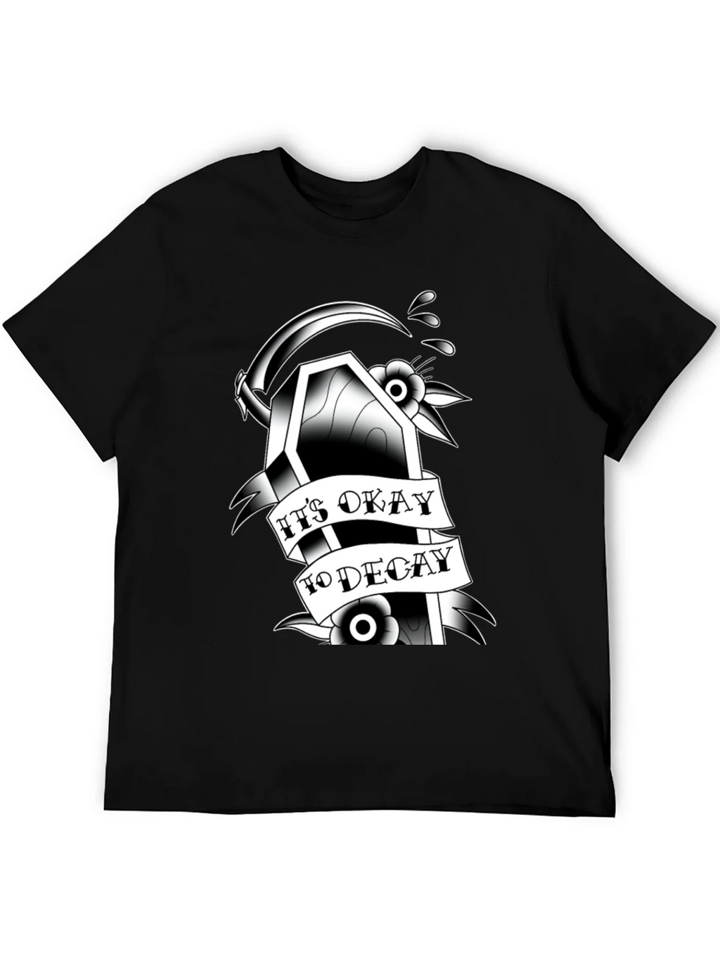 Gothic Coffin Graphic Tee: Its Okay to Decay