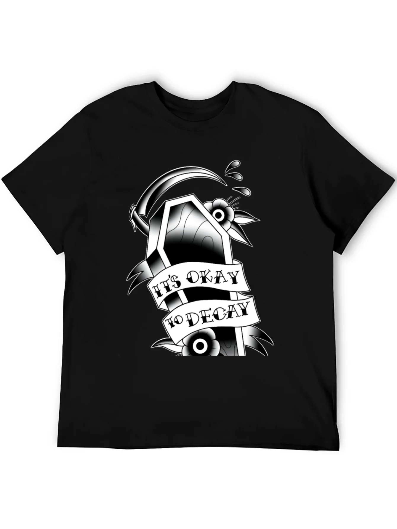 Gothic Coffin Graphic Tee: Its Okay to Decay